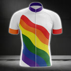 Rainbow Flag Cycling Short Sleeve Men's Jersey, LGBT Pride Cycling Jersey CG0013