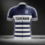 Blue And White Custom Team Name Cycling Short Sleeve Men Jersey, Custom Cycling Jerseys CG0511