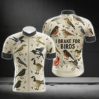 I Brake For Birds Cycling Short Sleeve Mens Jeresey, Birds Cycling Jerseys For Animal Lovers CG0387