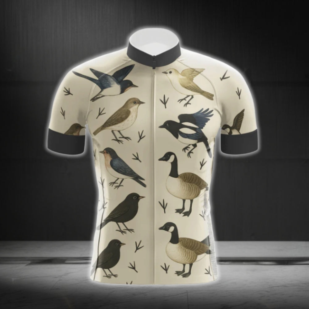 I Brake For Birds Cycling Short Sleeve Mens Jeresey, Birds Cycling Jerseys For Animal Lovers CG0387