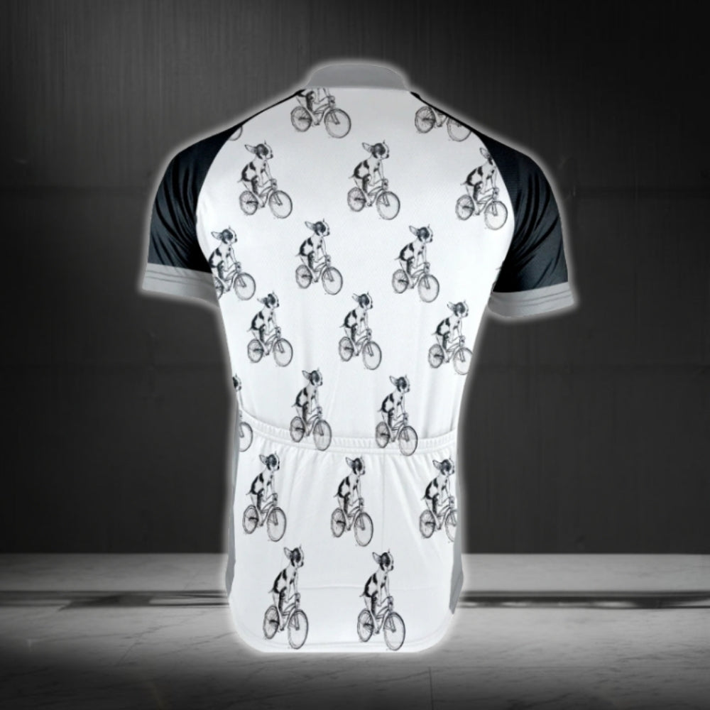Chihuahua On Bicycle Custom Short Sleeve Cycling Jersey Mens, Custom Chihuahua Cycling Jersey CG0673