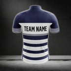 Blue And White Custom Team Name Cycling Short Sleeve Men Jersey, Custom Cycling Jerseys CG0511