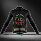 Don't Worry Bike Happy Long Sleeve Cycling Men Jersey, Funny Cycling Jersey CG0732
