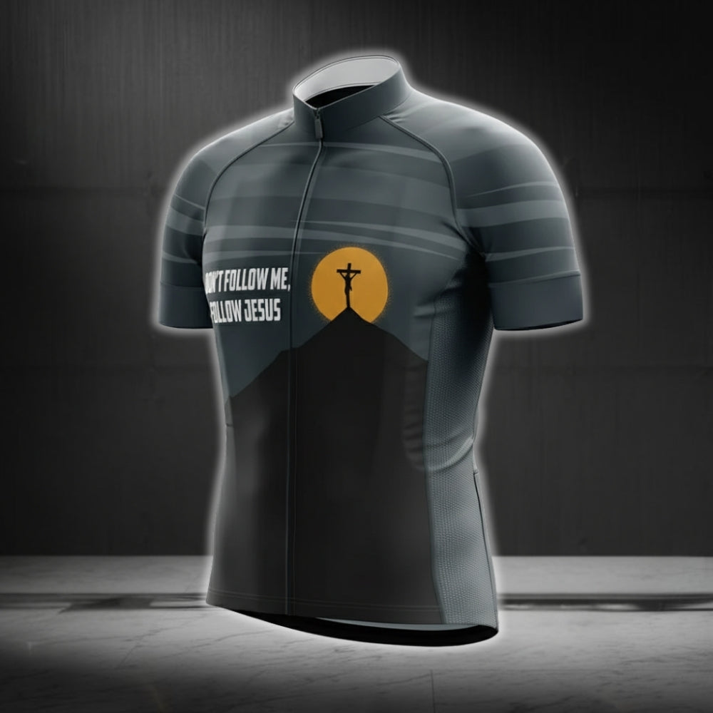 Don't Follow Me Follow Jesus Short Sleeve Cycling Jersey For Men, Christian Cycling Jerseys CG0161