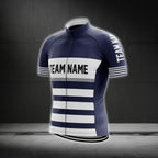 Blue And White Custom Team Name Cycling Short Sleeve Men Jersey, Custom Cycling Jerseys CG0511