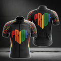 Rainbow Pride Heart Cycling Short Sleeve Jersey For Mens, LGBT Pride Cycling Jerseys CG0014