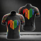 Rainbow Pride Heart Cycling Short Sleeve Jersey For Mens, LGBT Pride Cycling Jerseys CG0014