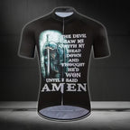 The Devil Saw Me With My Head Down And Thought He'd Won Until I Said Amen Men's Cycling Jersey Short Sleeve, Jesus Cycling Jerseys CE0007