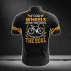 Four Wheels Move The Body Two Wheels Move The Soul Men's Cycling Short Sleeeve Jersey, Cycling Jerseys For Mens CG0162