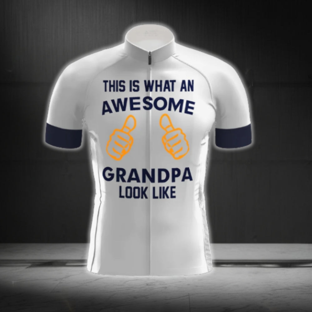 This Is An Awesome Grandpa Look Like Men's Short Sleeve Cycling Jerssey, Grandpa Cycling Jerseys CG0388