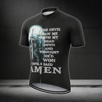 The Devil Saw Me With My Head Down And Thought He'd Won Until I Said Amen Men's Cycling Jersey Short Sleeve, Jesus Cycling Jerseys CE0007