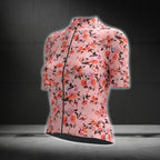 Women's Pink Flowers Cycling Short Sleeve Jersey, Floral Cycling Jersey For Women CG0674