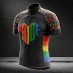 Rainbow Pride Heart Cycling Short Sleeve Jersey For Mens, LGBT Pride Cycling Jerseys CG0014