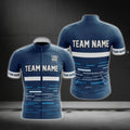 Men's Custom Blue And White Team Cycling Short Sleeve Jersey With Logo, Custom Cycling Jerseys CG0513