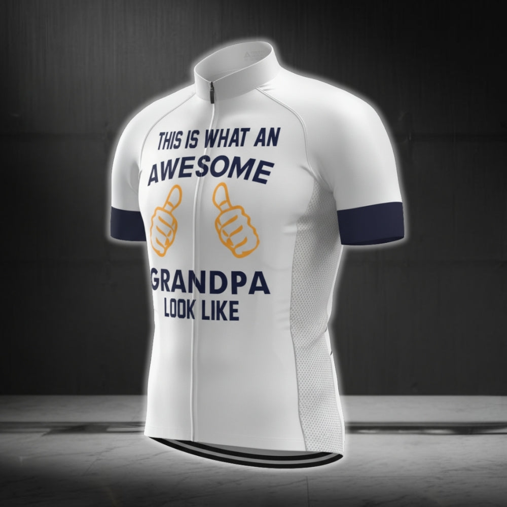 This Is An Awesome Grandpa Look Like Men's Short Sleeve Cycling Jerssey, Grandpa Cycling Jerseys CG0388