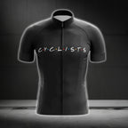 Cyclists Friends Theme Cycling Short Sleeve Men Jersey, Black Cycling Jerseys For Men CG0461
