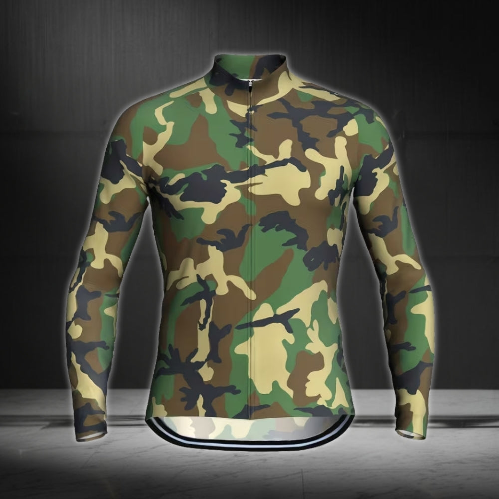 Men's Camouflage Cycling Long Sleeve Jersey, Camo Cycling Jersey CE0008