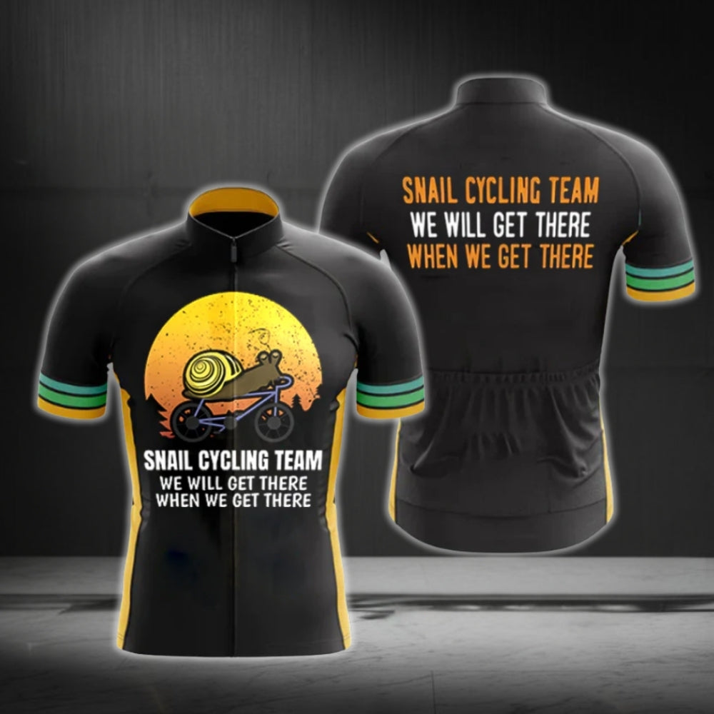 Snail Cycling Team We Will Get There When We Get There Men's Short Sleeve Cycling Jersey, Funny Cycling Jerseys CG0389