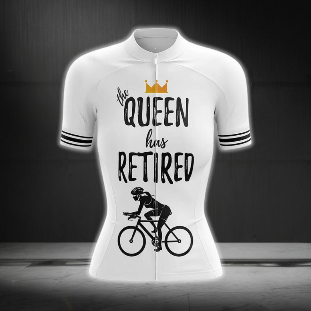 The Queen Has Retired Women's Cycling Short Sleeve Jersey, Retirement Cycling Jerseys For Ladies CG0289