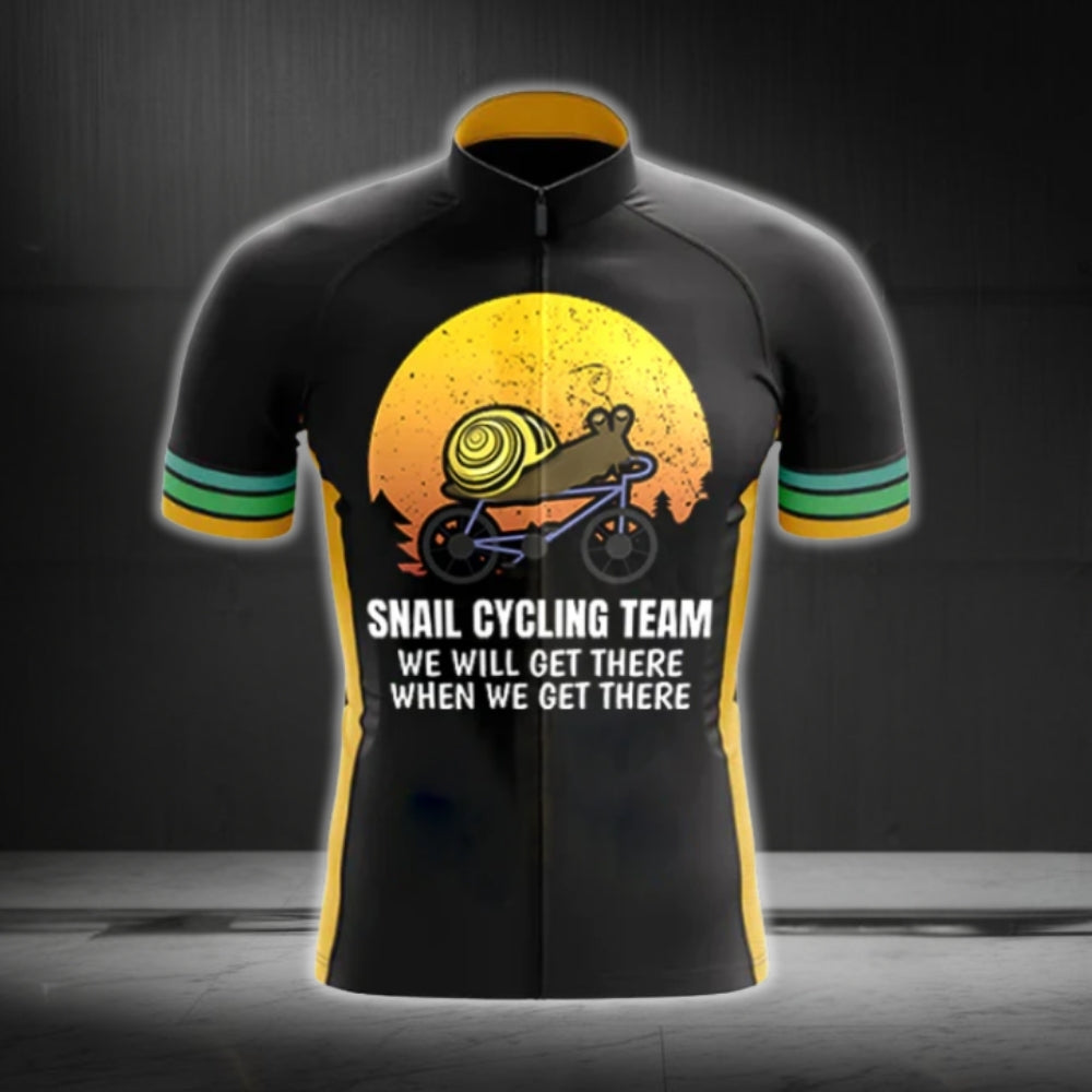 Snail Cycling Team We Will Get There When We Get There Men's Short Sleeve Cycling Jersey, Funny Cycling Jerseys CG0389