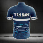 Men's Custom Blue And White Team Cycling Short Sleeve Jersey With Logo, Custom Cycling Jerseys CG0513