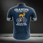 Grandpa Cycling Team We'll Get There When We Get There Cycling Short Sleeve Jersey Mens, Funny Cycling Jerseys For Grandpa CG0015