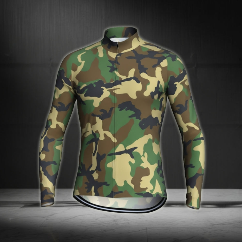 Men's Camouflage Cycling Long Sleeve Jersey, Camo Cycling Jersey CE0008