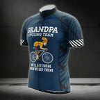 Grandpa Cycling Team We'll Get There When We Get There Cycling Short Sleeve Jersey Mens, Funny Cycling Jerseys For Grandpa CG0015