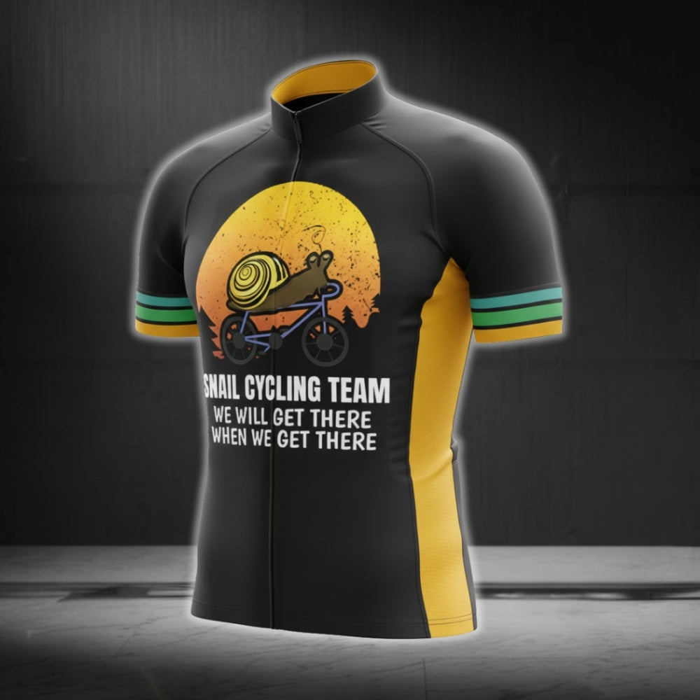 Snail Cycling Team We Will Get There When We Get There Men's Short Sleeve Cycling Jersey, Funny Cycling Jerseys CG0389