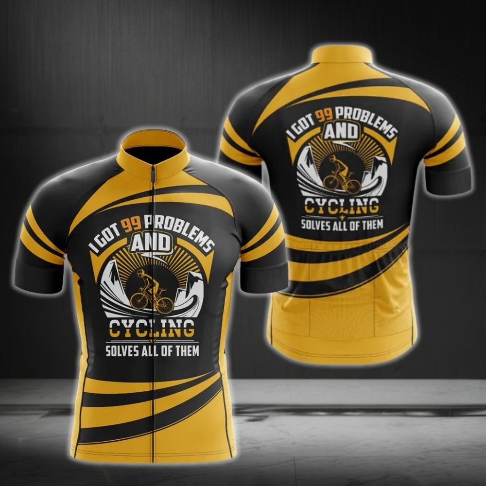 I Got 99 Problems And Cycling Solves All Of Them Cycling Short Sleeve Men Jersey, Funny Cycling Jerseys CG0164