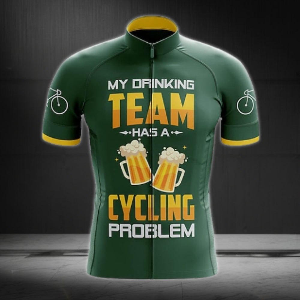 My Drinking Team Has A Cycling Problem Men's Short Sleeve Cycling Jersey, Beer Funny Cyclimg Jersey For Men CE0009