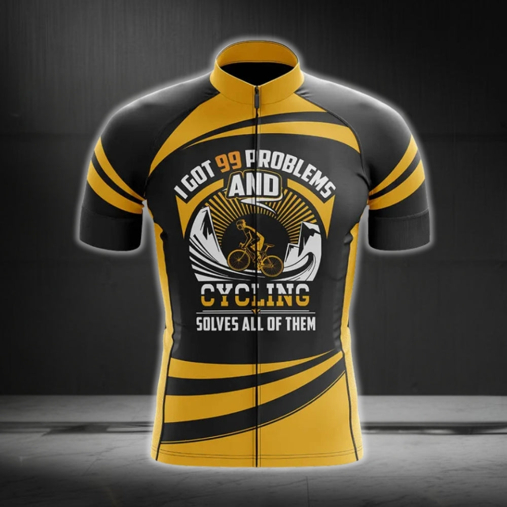 I Got 99 Problems And Cycling Solves All Of Them Cycling Short Sleeve Men Jersey, Funny Cycling Jerseys CG0164