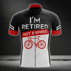 I'm Retired Not Expired Men's Short Sleeve Cycling Jersey, Funny Retirement Cycling Jerseys CG0016