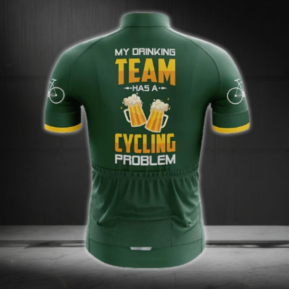 My Drinking Team Has A Cycling Problem Men's Short Sleeve Cycling Jersey, Beer Funny Cyclimg Jersey For Men CE0009