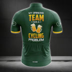 My Drinking Team Has A Cycling Problem Men's Short Sleeve Cycling Jersey, Beer Funny Cyclimg Jersey For Men CE0009