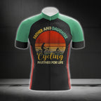 Father And Daughter Cycling Partner For Life Cycling Jersey Short Sleeve For Men, Father's Day Cycling Jerseys CG0390