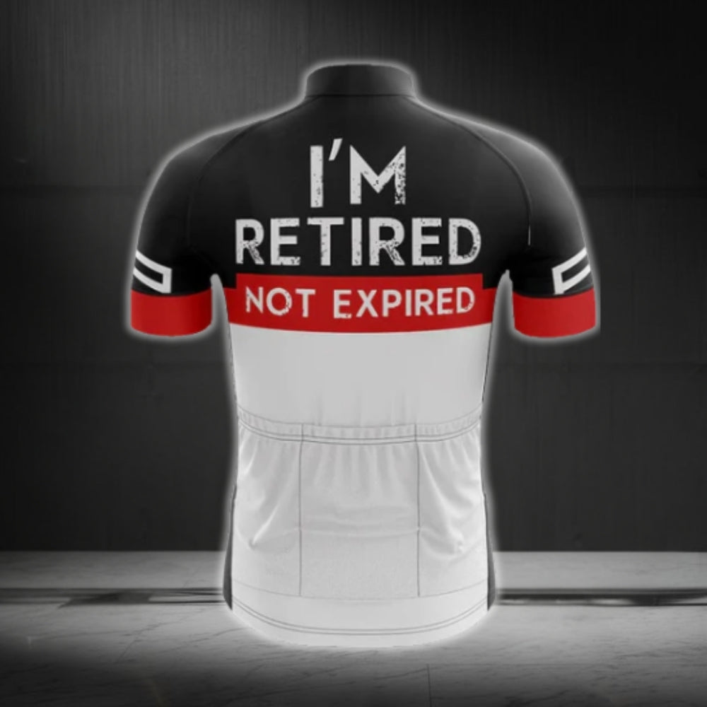 I'm Retired Not Expired Men's Short Sleeve Cycling Jersey, Funny Retirement Cycling Jerseys CG0016