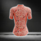 Women's Pink Flamingo Cycling Short Sleeve Jersey, Flamingo Cycling Jerseys For Ladies CG0290