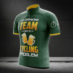 My Drinking Team Has A Cycling Problem Men's Short Sleeve Cycling Jersey, Beer Funny Cyclimg Jersey For Men CE0009