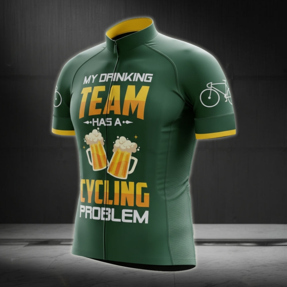 My Drinking Team Has A Cycling Problem Men's Short Sleeve Cycling Jersey, Beer Funny Cyclimg Jersey For Men CE0009