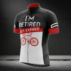 I'm Retired Not Expired Men's Short Sleeve Cycling Jersey, Funny Retirement Cycling Jerseys CG0016