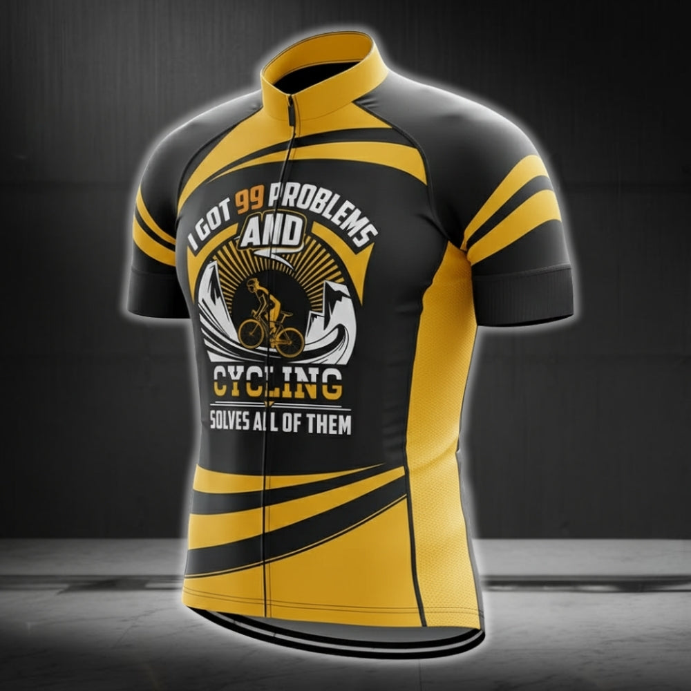 I Got 99 Problems And Cycling Solves All Of Them Cycling Short Sleeve Men Jersey, Funny Cycling Jerseys CG0164