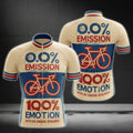 0% Emission 100% Emotion With No Engine Required Men's Cycling Jersey Short Sleeve, Vintage Eco Friendly Cycling Jerseys CG0017