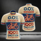 0% Emission 100% Emotion With No Engine Required Men's Cycling Jersey Short Sleeve, Vintage Eco Friendly Cycling Jerseys CG0017