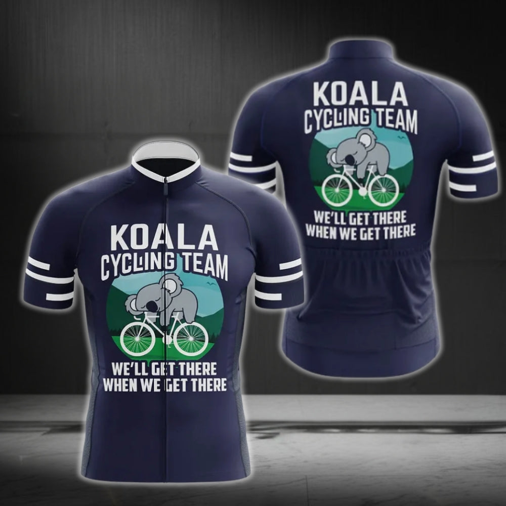 Koala Cycling Team We'll Get There When We Get There Men's Short Sleeve Cycling Jersey For Men, Funny Cycling Jersey For Koala Lovers CG0165