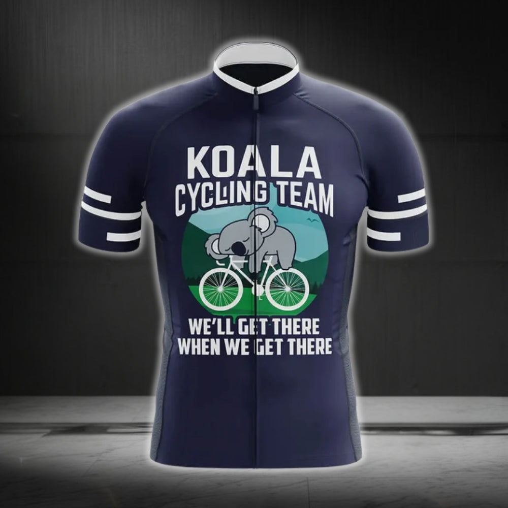 Koala Cycling Team We'll Get There When We Get There Men's Short Sleeve Cycling Jersey For Men, Funny Cycling Jersey For Koala Lovers CG0165