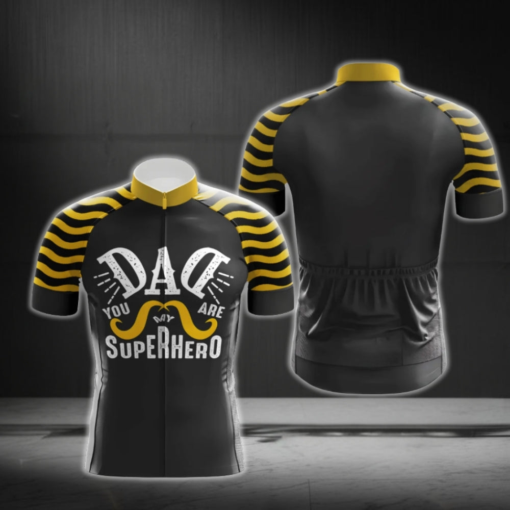 Dad You Are My Super Hero Short Sleeve Cycling Jersey, Dad Cycling Jerseys For Father's Day CG0391