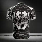 Skull Black And White Cycling Short Sleeve Jersey For Mens, Skull Cycling Jerseys CE0010