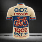 0% Emission 100% Emotion With No Engine Required Men's Cycling Jersey Short Sleeve, Vintage Eco Friendly Cycling Jerseys CG0017