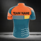 Orange And Blue Custom Cycling Men's Short Sleeve Jersey, Custom Cycling Jerseys For Mens CG0085